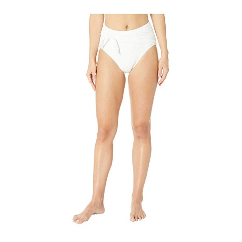 Kate Spade New York Beach Tie High Waisted Bikini Bottom White Size M